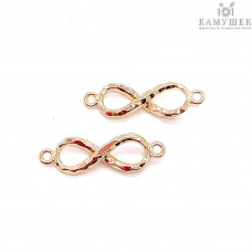 Коннектор бесконечность, цвет золото 18х5 мм 