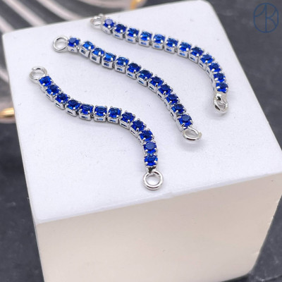 Коннектор цепочка цирконы, цвет серебро 3 см