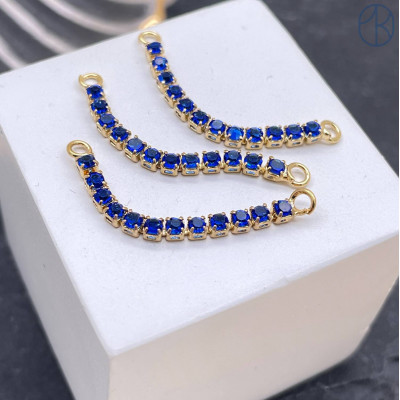 Коннектор цепочка цирконы, цвет золото 3 см