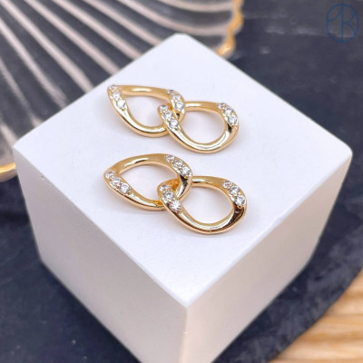 Коннектор цирконы, цвет золото 22 мм 