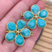 Коннектор цветок огранка турквенит, цвет золото ~ 26 мм