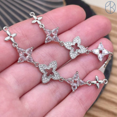 Коннектор цветы, цвет серебро 60 мм 