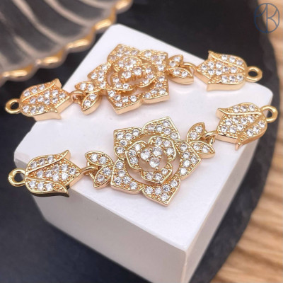 Коннектор цветы, цвет золото 50 мм 