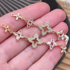 Коннектор цветы, цвет золото 60 мм 