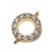Коннектор кольцо цирконы, цвет золото 10 мм