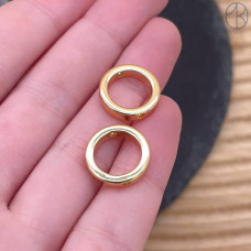Коннектор круг, цвет золото 14 мм