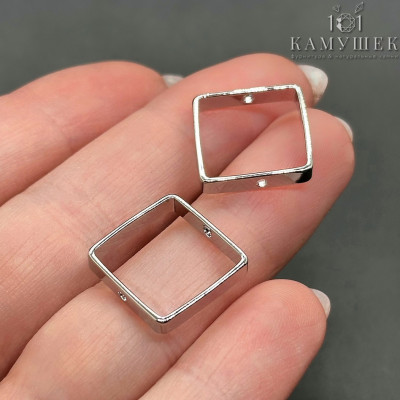Коннектор квадрат, цвет серебро 15 мм