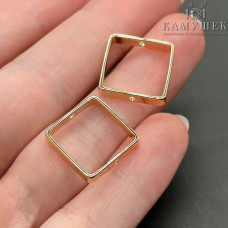 Коннектор квадрат, цвет золото 15 мм