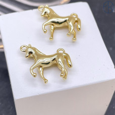 Коннектор лошадь, цвет золото 19х18 мм