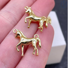 Коннектор лошадь, цвет золото 19х18 мм