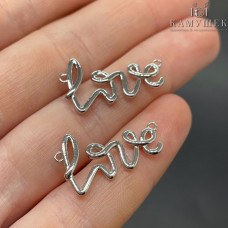 Коннектор love, цвет серебро 25х14 мм
