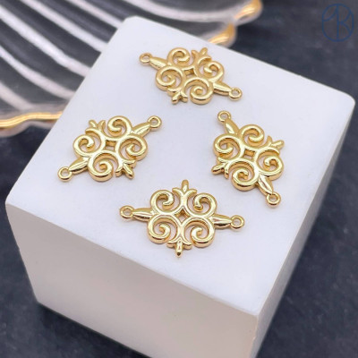 Коннектор национальная №4, цвет золото 14х12 мм