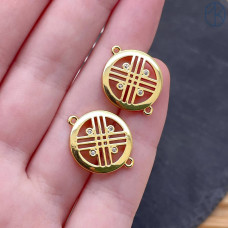 Коннектор национальный №1, цвет золото 16 мм