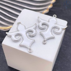 Коннектор национальный №10, цвет серебро 25 мм