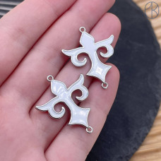 Коннектор национальный №10, цвет серебро 25 мм