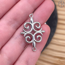 Коннектор национальный №13, цвет серебро 23 мм