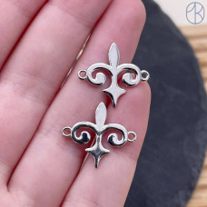 Коннектор национальный №14, цвет серебро 17 мм