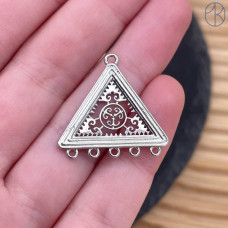 Коннектор национальный №15, цвет серебро 21 мм