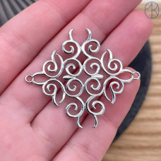 Коннектор национальный №17, цвет серебро 42 мм