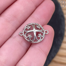 Коннектор национальный №19, цвет серебро 20 мм