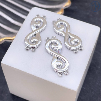 Коннектор национальный №2, цвет серебро 23х8 мм