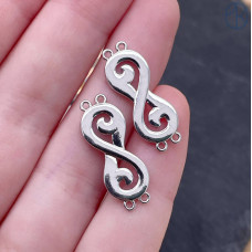 Коннектор национальный №2, цвет серебро 23х8 мм