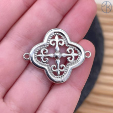 Коннектор национальный №20, цвет серебро 25 мм