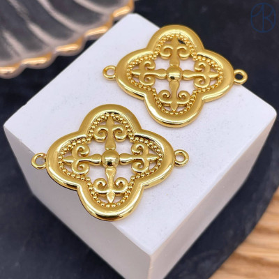 Коннектор национальный №21, цвет золото 15 мм