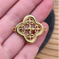 Коннектор национальный №21, цвет золото 15 мм