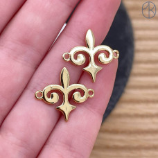 Коннектор национальный №23, цвет золото 17х19 мм