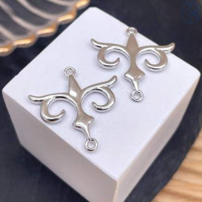 Коннектор национальный №25, цвет серебро 25 мм