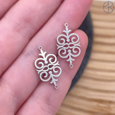 Коннектор национальный №26, цвет серебро 20 мм