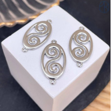 Коннектор национальный №27, цвет серебро 25 мм