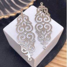 Коннектор национальный №28, цвет серебро 50 мм