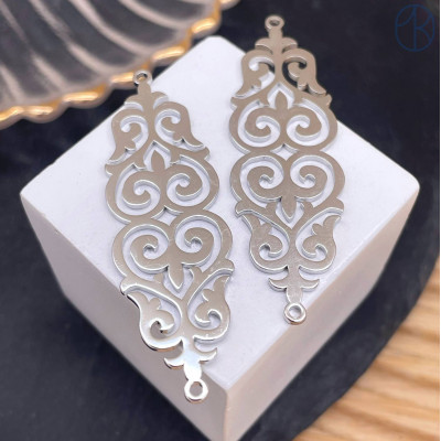 Коннектор национальный №28, цвет серебро 50 мм