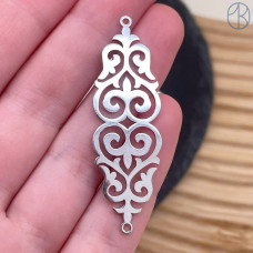 Коннектор национальный №28, цвет серебро 50 мм