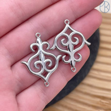 Коннектор национальный №29, цвет серебро 30 мм