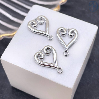 Коннектор национальный №3, цвет серебро 14х12 мм