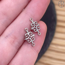 Коннектор национальный №31, цвет серебро 12 мм