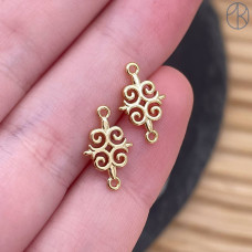 Коннектор национальный №31, цвет золото 12 мм