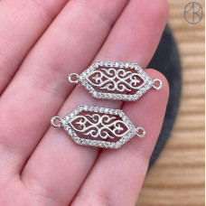 Коннектор национальный №32, цвет серебро 24 мм