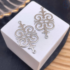 Коннектор национальный №34, цвет серебро 30 мм