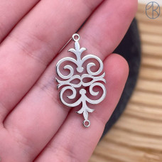 Коннектор национальный №34, цвет серебро 30 мм