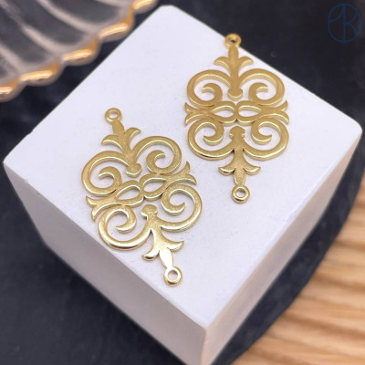 Коннектор национальный №34, цвет золото 30 мм