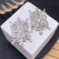 Коннектор национальный №35, цвет серебро 29 мм