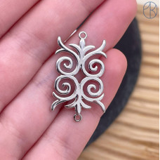 Коннектор национальный №35, цвет серебро 29 мм