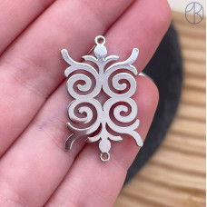 Коннектор национальный №36, цвет серебро 29 мм