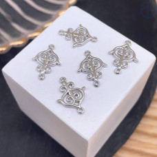 Коннектор национальный №37, цвет серебро 16 мм