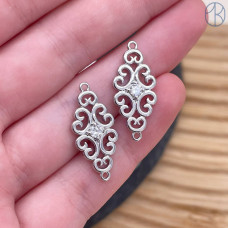 Коннектор национальный №38, цвет серебро 24 мм