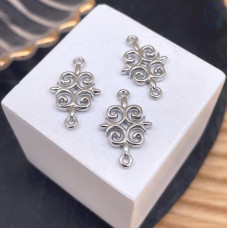 Коннектор национальный №39, цвет серебро 17 мм